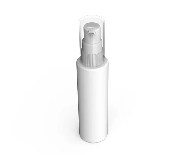白色塑料化妆品瓶盖 隔离白色背景 — 图库照片