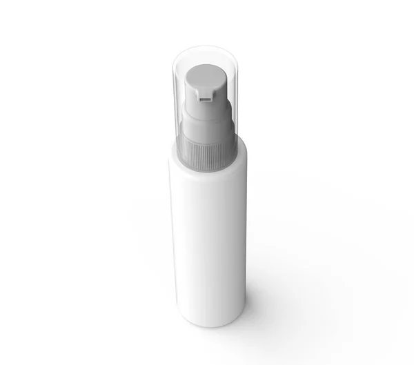 白色塑料化妆品瓶盖 隔离白色背景 — 图库照片