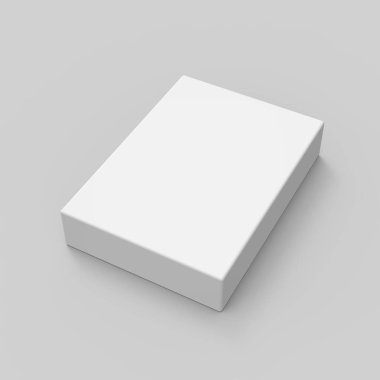 yükseltilmiş görünümü 3d render eğimli düz kutu boş ve gölge, izole gri arka plan