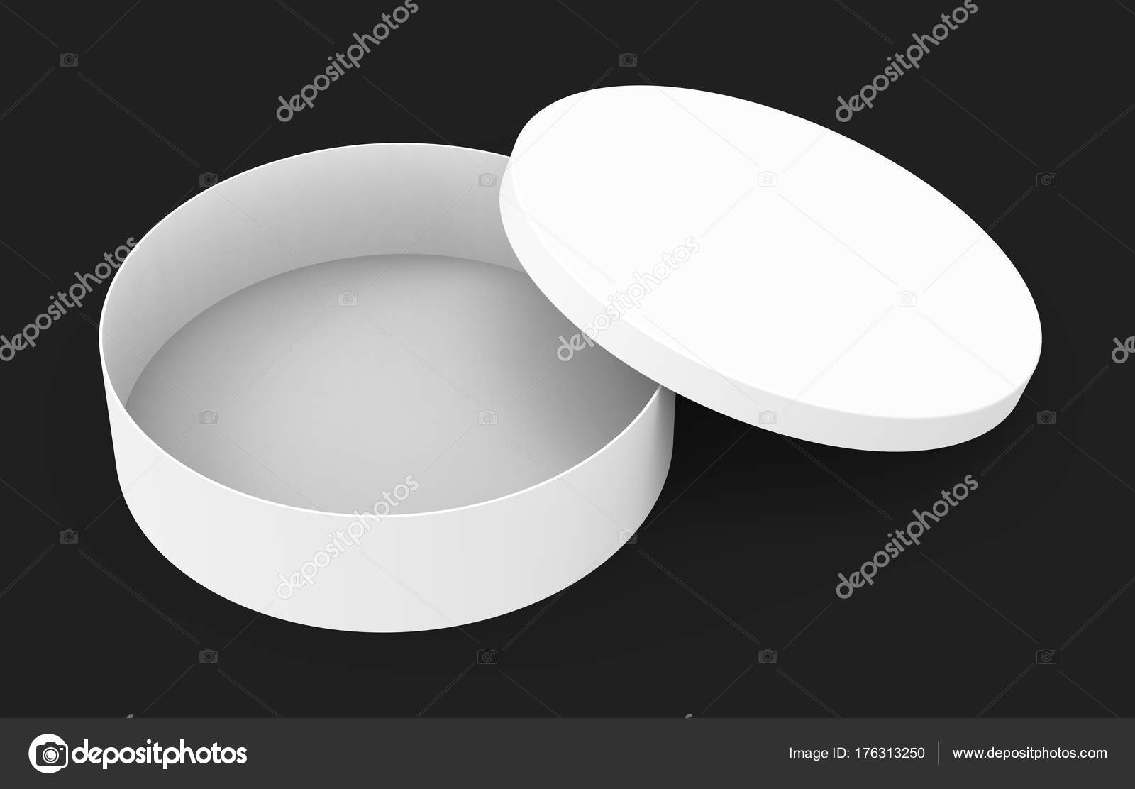 Download Single Blank Box Short Paper Box Mockup Its Lid Lean Stock Photo Image By C Mitstudio 176313250