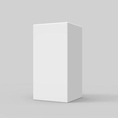 yan görünümü 3d render boş uzun kutu ve gölge, izole gri arka plan