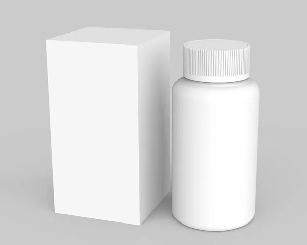 Frasco e caixa de medicamentos — Fotografia de Stock