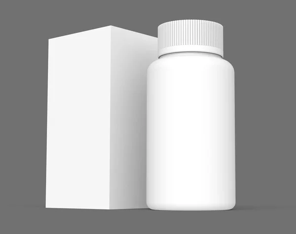 Frasco e caixa de medicamentos — Fotografia de Stock