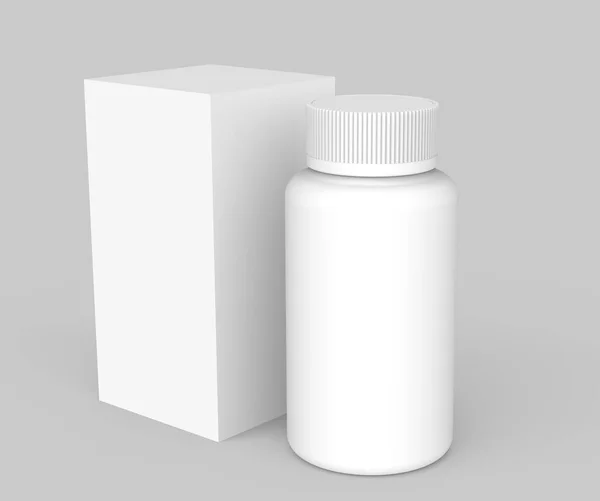 Medicin flaska och box — Stockfoto
