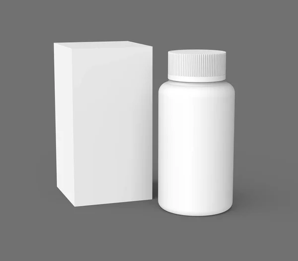 Medicine bottle and box — Stock Photo, Image