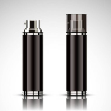 Siyah sprey şişe mockup