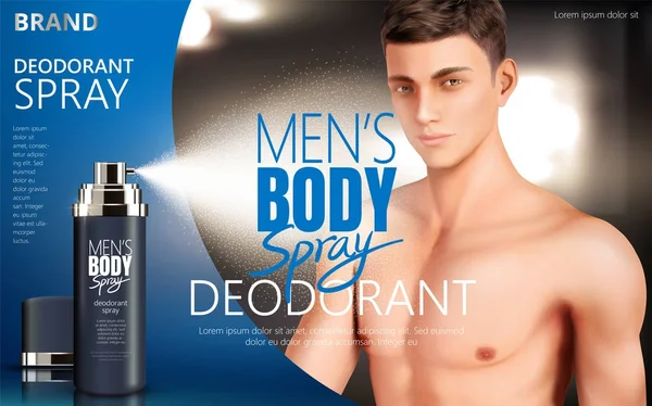 Iklan deodoran spray - Stok Vektor