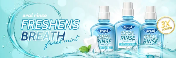 Anúncios de lavagem oral —  Vetores de Stock