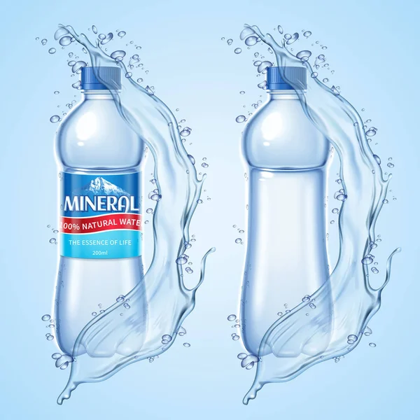 Mineralvatten flaska set — Stock vektor