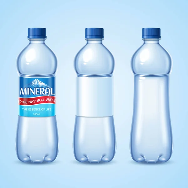 Mineralvatten flaska set — Stock vektor