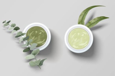 Üstten Görünüm krem kavanoz