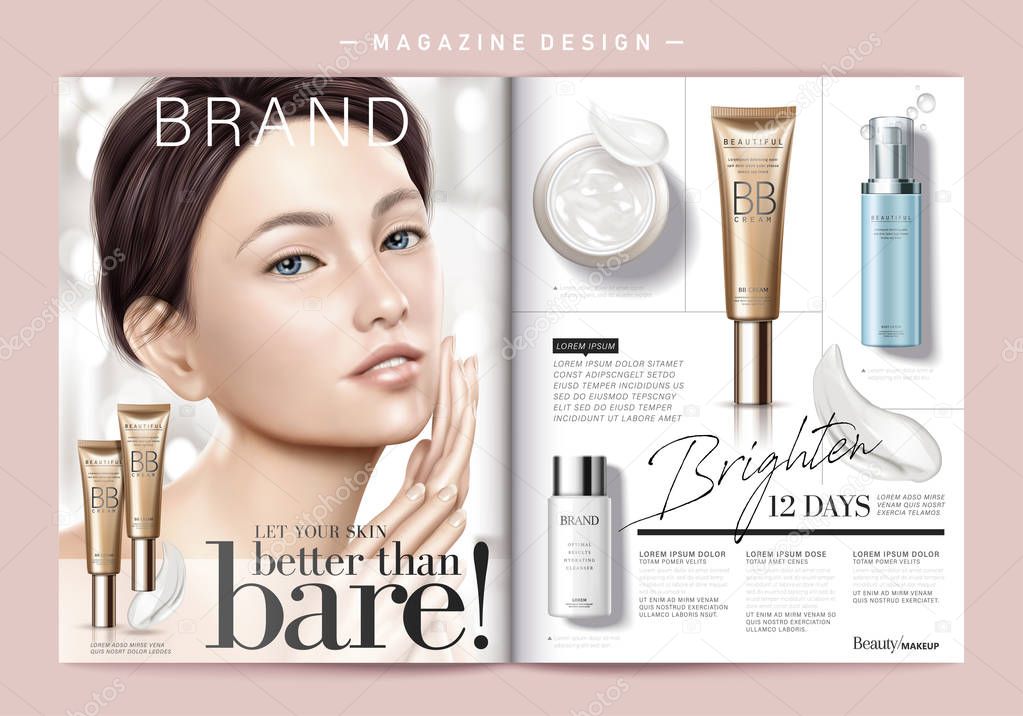 Skin care magazine template