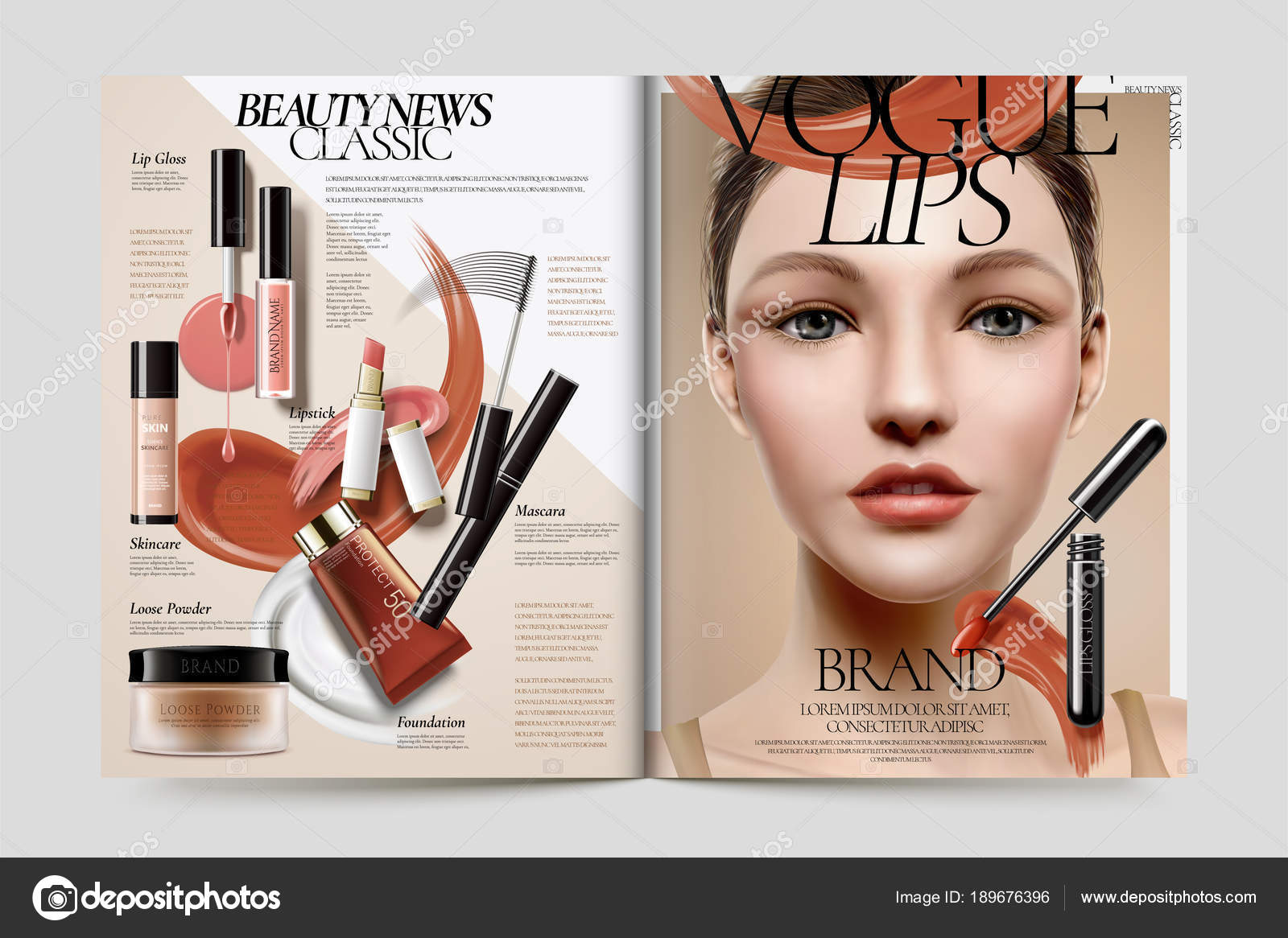 Cosmetic magazine ads Stock Vector by ©MITstudio 189676396