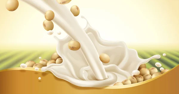 豆乳を注ぐ — ストックベクタ