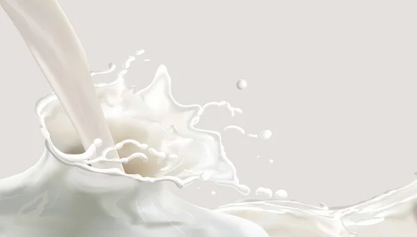 Milk splashing effect — Stock Vector