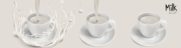 Γάλα και Κύπελλο στοιχεία — Διανυσματικό Αρχείο