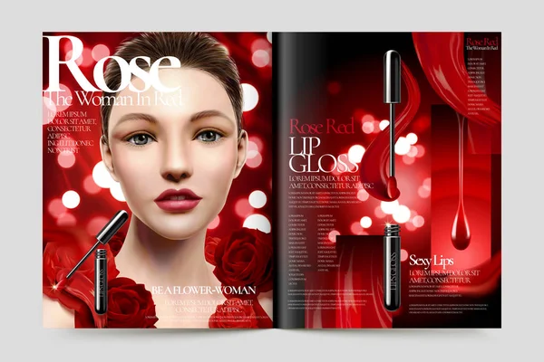 Annunci rivista cosmetica — Vettoriale Stock