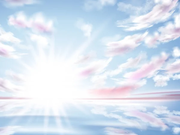 空に輝く明るい太陽 — ストックベクタ