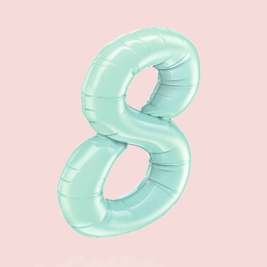 Tiffany mavi balonu numara 8