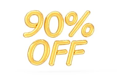 Altın renk% 90 kapalı balon ifadesi