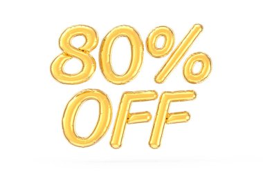Altın renk% 80 kapalı balon ifadesi