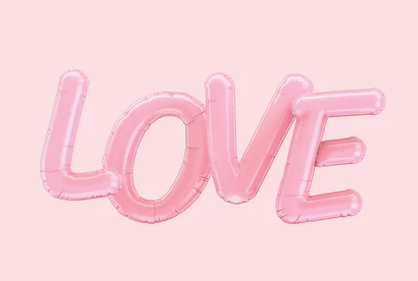 Rózsaszín szerelem lufi kifejezés — Stock Fotó