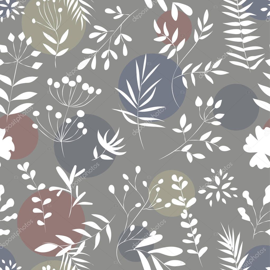 seamless pattern of plants on a colored background