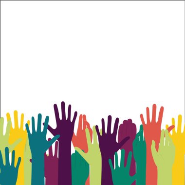 siluet eller yukarı, vektör çizim kaldırdı