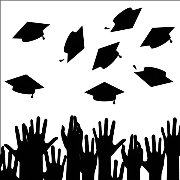 Graduación de la escuela secundaria — Vector de stock