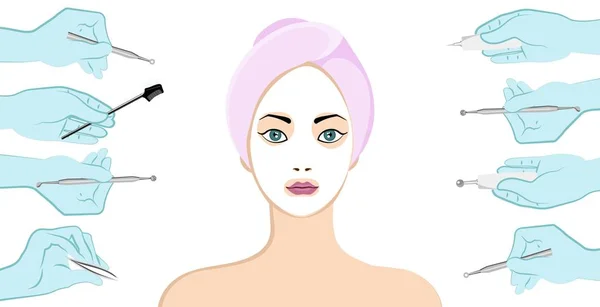 Beauty skincare and cosmetology — Stock Vector