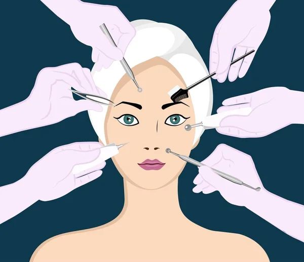 Schönheitspflege und Kosmetologie — Stockvektor