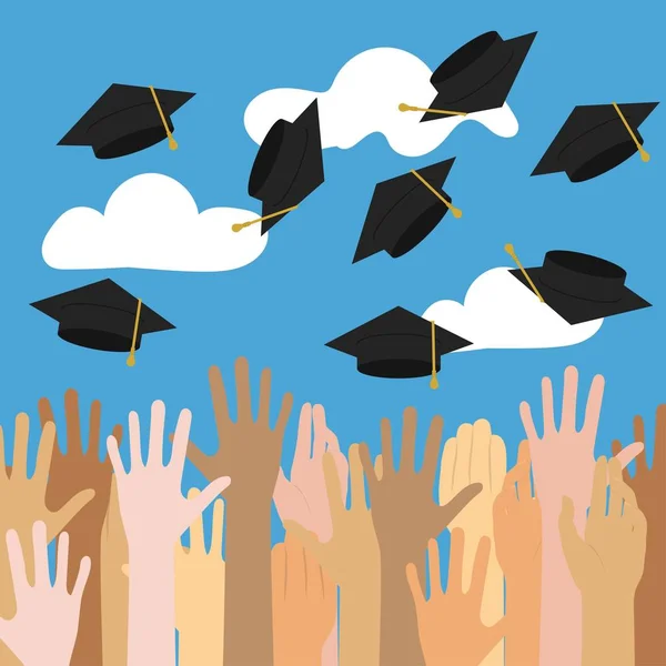 Graduación de la escuela secundaria. — Vector de stock