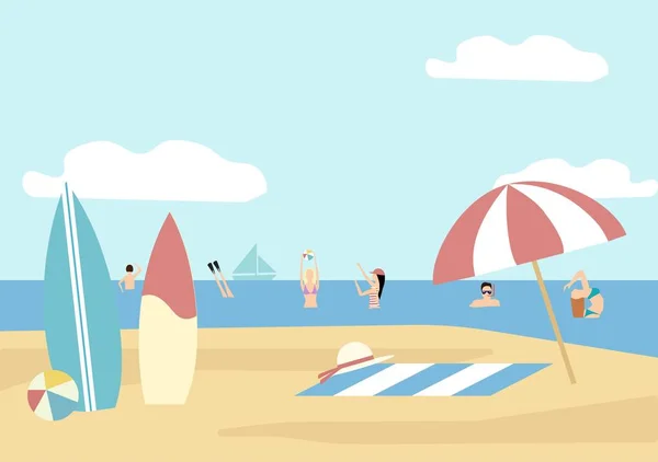 Vacaciones en la playa — Vector de stock