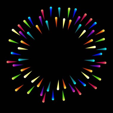 siyah arka plan üzerinde renkli havai fişek. parlak spla arka plan