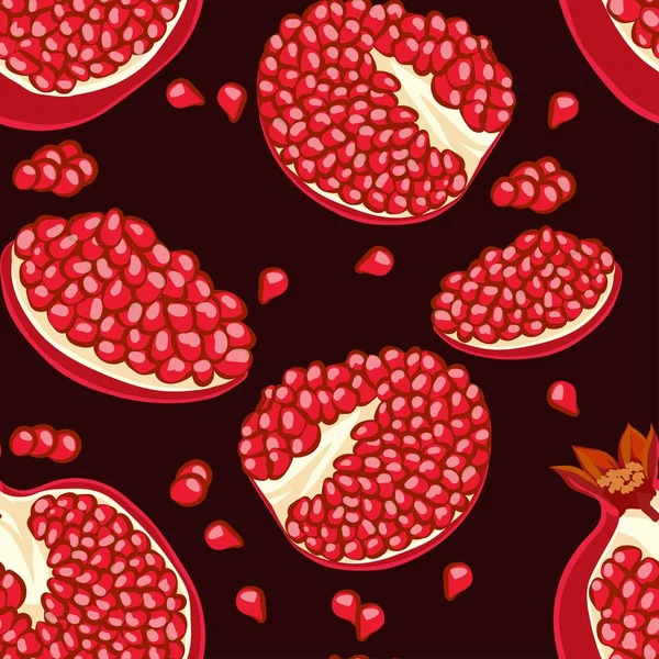 Pattern Pomegranates Seamless Backgroun — стоковый вектор