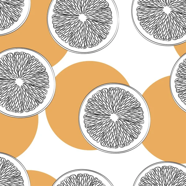Naadloze Patroon Van Sinaasappelen Vector Illustratio — Stockvector