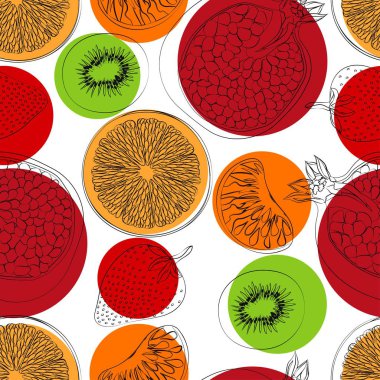 bir desen meyve, renkli arka plan, vektör illustratio