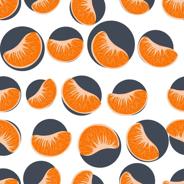 Das Muster Der Mandarine Farbigen Hintergrund Vektor Illustratio — Stockvektor