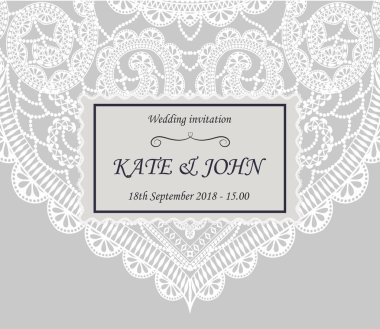 dantel ile düğün davetiyesi