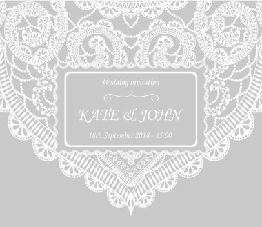 dantel ile düğün davetiyesi