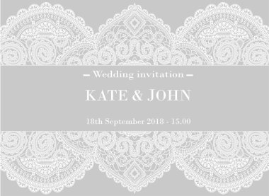 dantel ile düğün davetiyesi