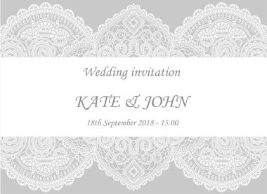 dantel ile düğün davetiyesi