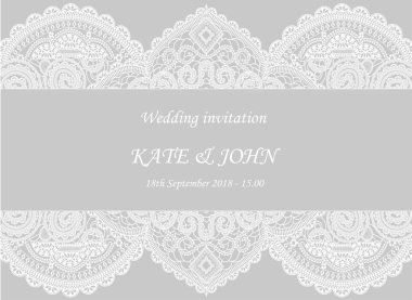 dantel ile düğün davetiyesi