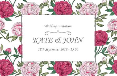 düğün davetiyesi, kart, Şakayık kartı