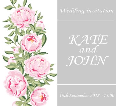 düğün davetiyesi, kart, Şakayık kartı