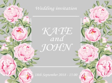 düğün davetiyesi, kart, Şakayık kartı