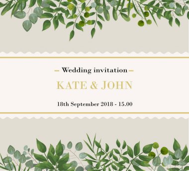 Düğün davetiyesi, çiçek davet etmek teşekkür ederim, rsvp modern kartı De