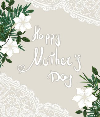 mutlu anneler günü tropikal üzerinde arka plan bırakır. Yeşil tropikal