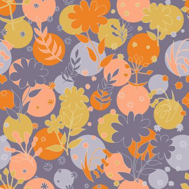 Vektör çiçek desenli çiçek ve yaprakları ile doodle tarzında. G