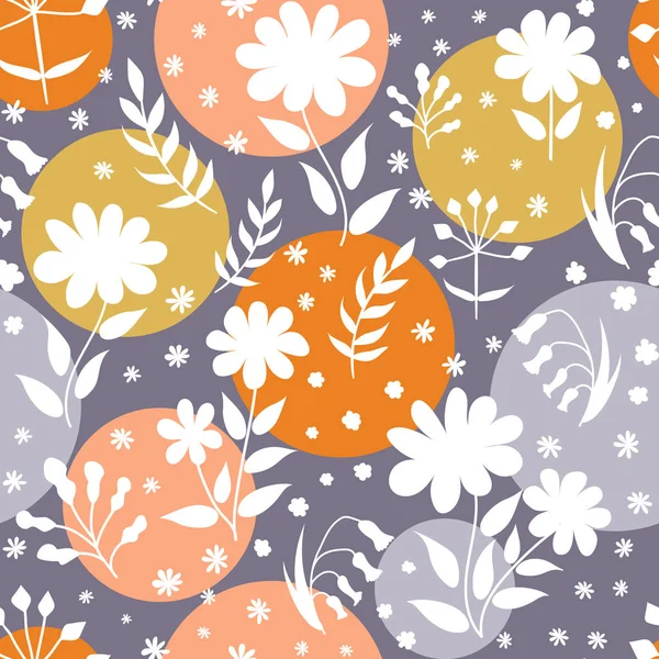 Διάνυσμα floral μοτίβο με doodle στυλ με λουλούδια και φύλλα. G — Διανυσματικό Αρχείο